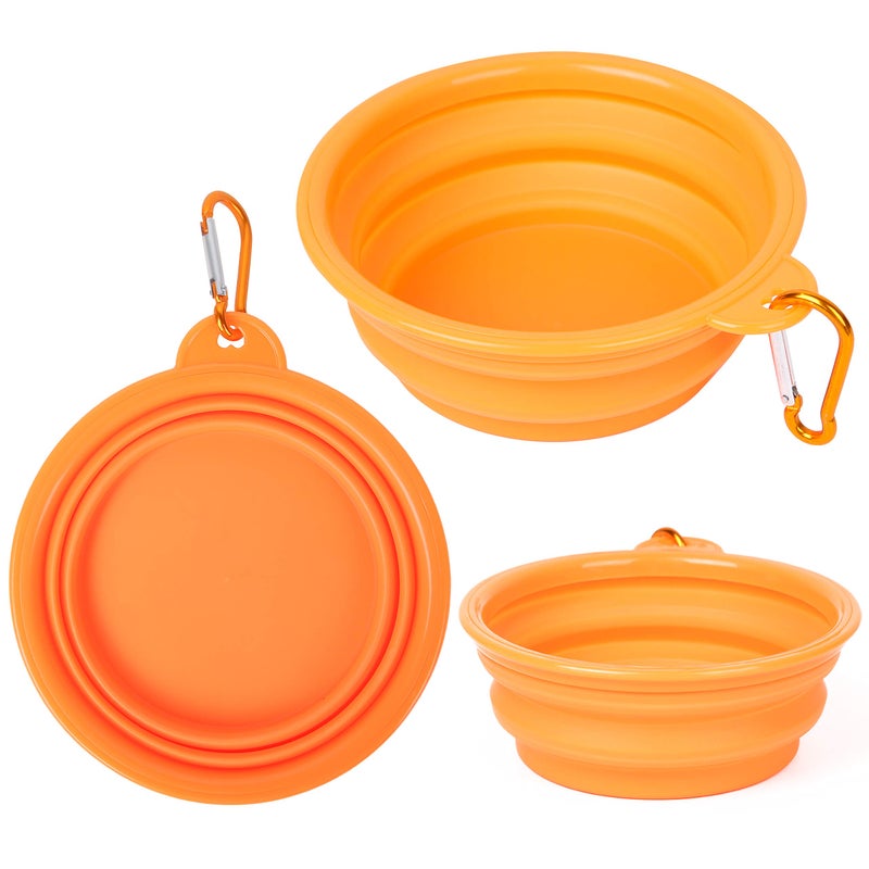 PROLOSO 9 Pcs Collapsible Dog Bowl Foldable Expandable Silicone Cup Dish for Pet Cat Food Water Feeding Portable Travel Bowl with Carabiner - Image 4